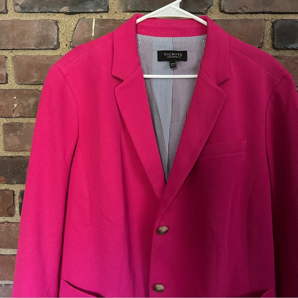 Talbots Knit Hot Punk Two Button Patch Pockets Bl… - image 2